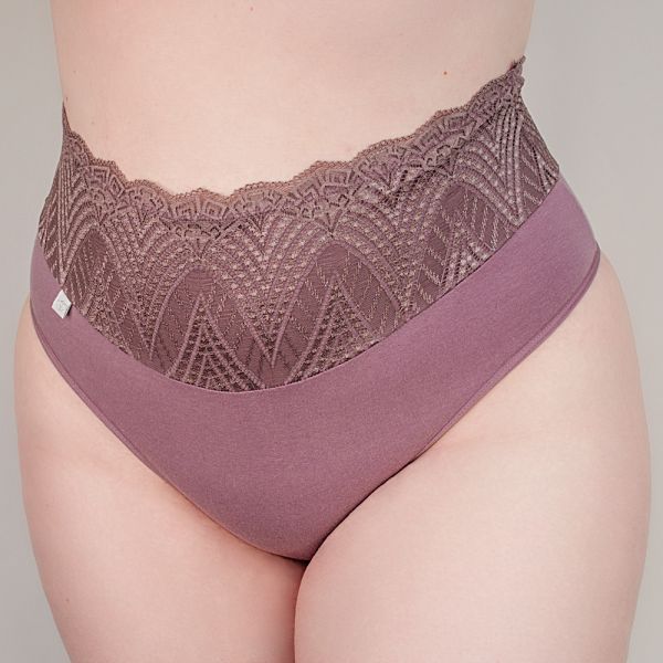 Calcinha Plus Size Algodão Egípcio Barra Renda Forrada na Cor Satin