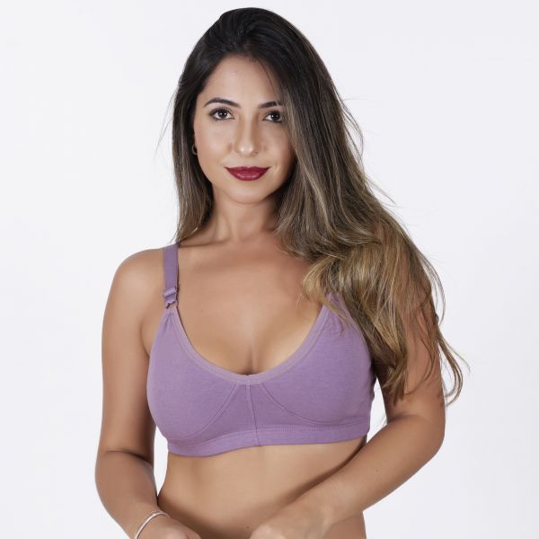 Sutiã Algodão Egípcio Satin sem Bojo com Alça Reforçada Sustentação Conforto