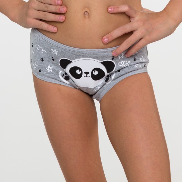CALCINHA MENINA PANDA CINZA