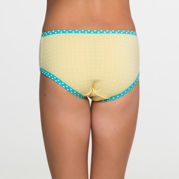 Calcinha Baby Silk Poa Amarelo em Algodão Egípcio