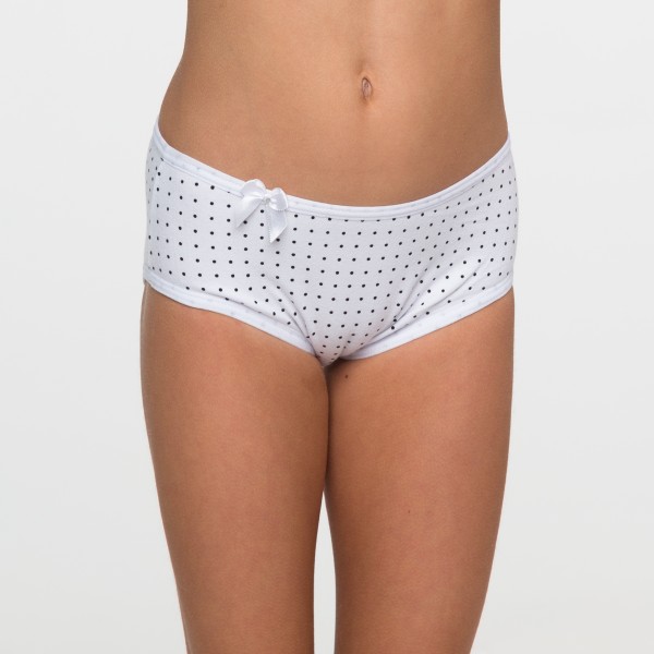 Calcinha Baby Silk Poa Branco em Algodão Egípcio