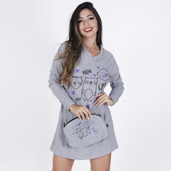 Camisão Manga Longa Cinza