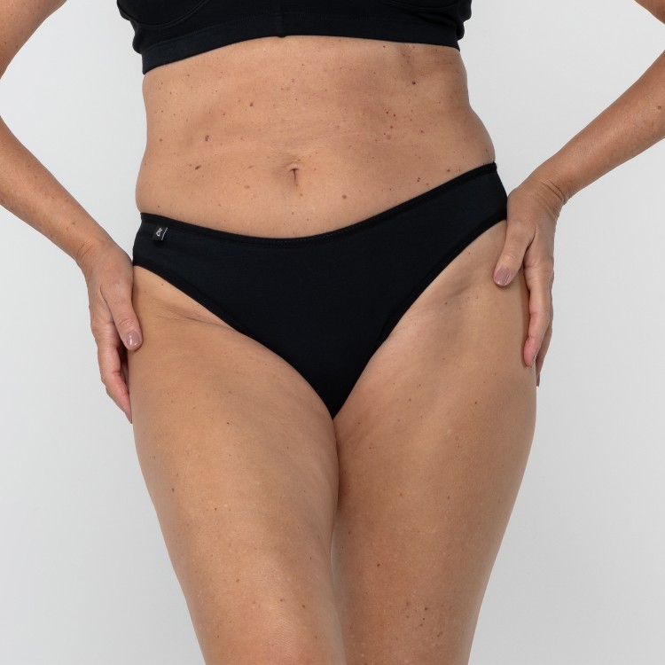 Tanga Básica Preto em Algodão Egípcio