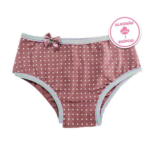 Calcinha Baby Silk Poa Satim em Algodão Egípcio