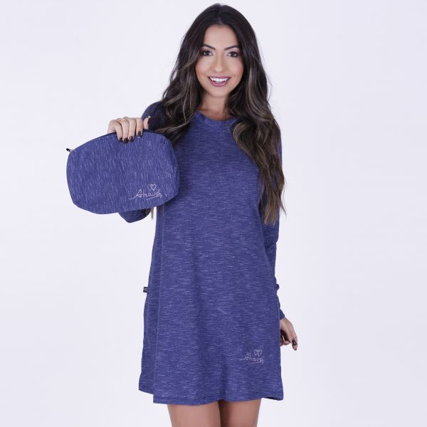 Camisão em Flamezão Manga Longa azul patriota liso