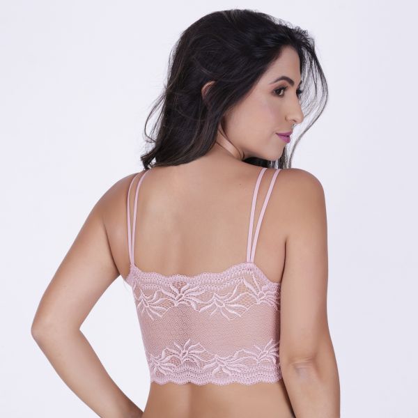 Cropped em renda com Bojo Removível Romance