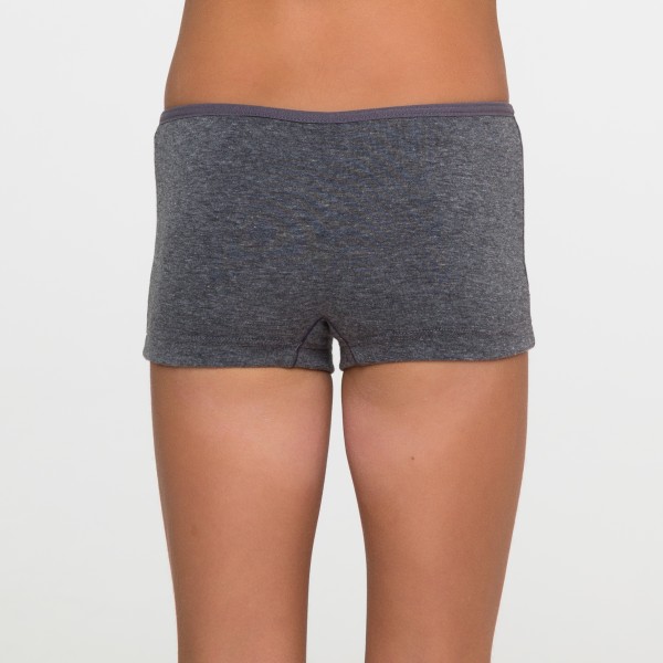 Cueca Feminina Infantil Mescla escuro de Algodão Egípcio