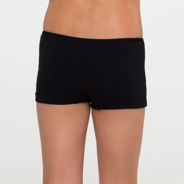 Cueca Feminina Infantil Preta de Algodão Egípcio
