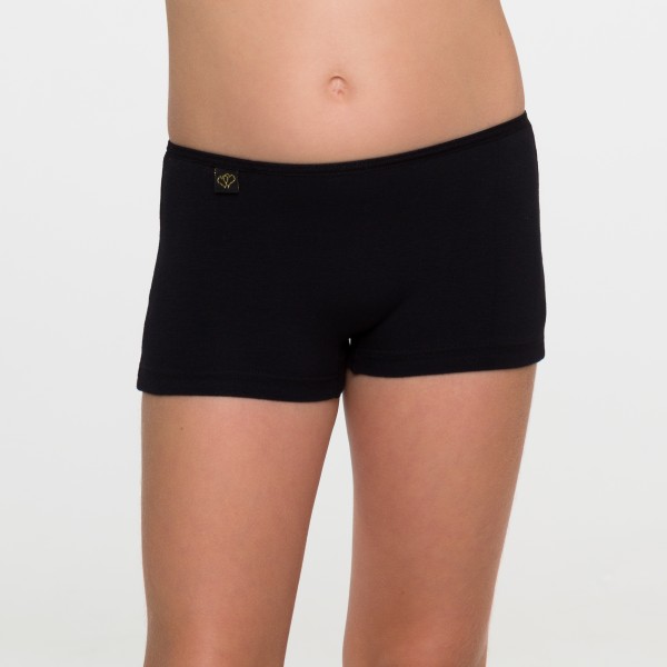 Cueca Feminina Infantil Preta de Algodão Egípcio