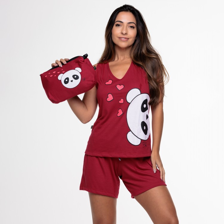Pijama Regata em algodão cintura sanfonada