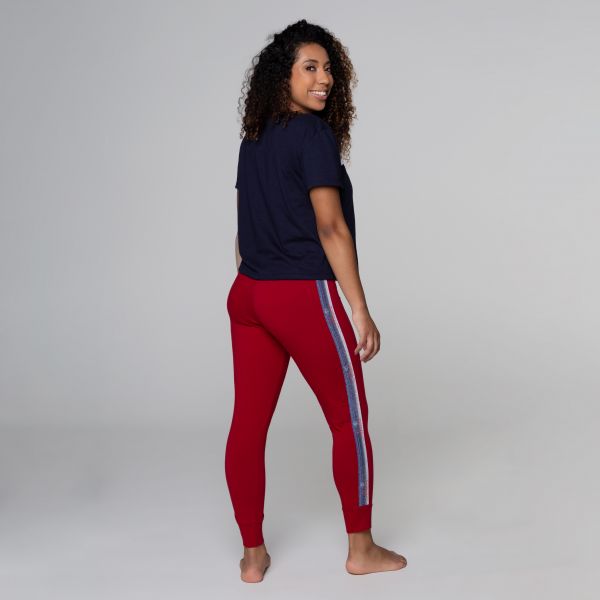 Pijama c/calça legging em algodão egípcio de manga curta e elástico personalizado c/ Glitter