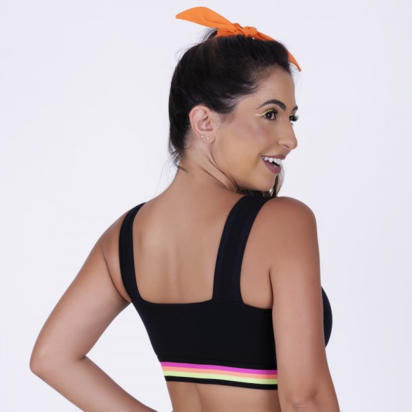 Top Duplo em Algodão Egípcio com Elástico Personalizado em cores Neon