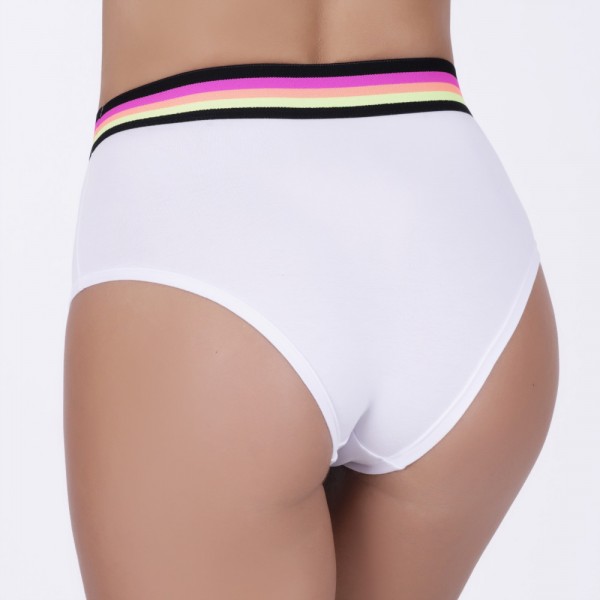 Calecon Algodão Egípcio Branco com Elástico Personalizado em cores Neon