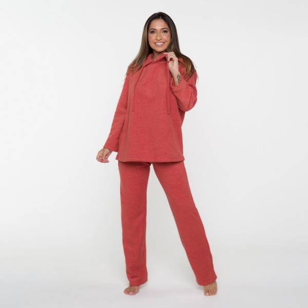 Conjunto Plush Boucle com Bolso e gola com cadarço - Ahavá Store