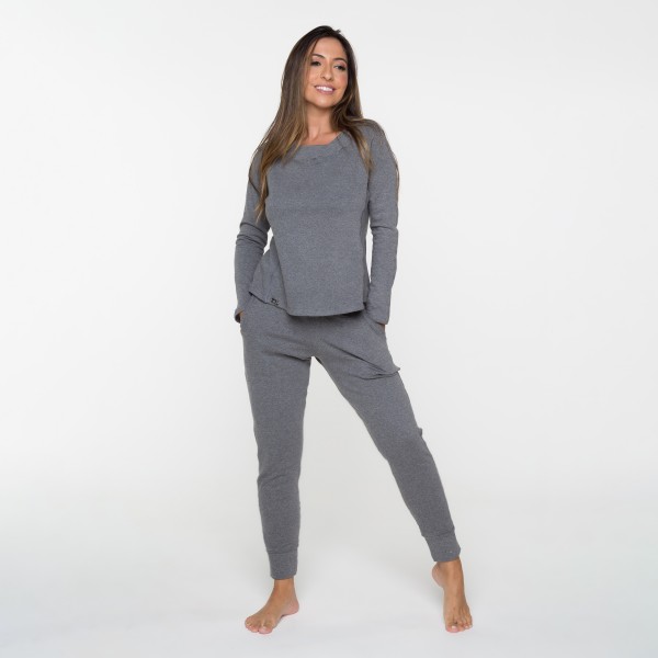 Pijama Feminino Moletim Longo