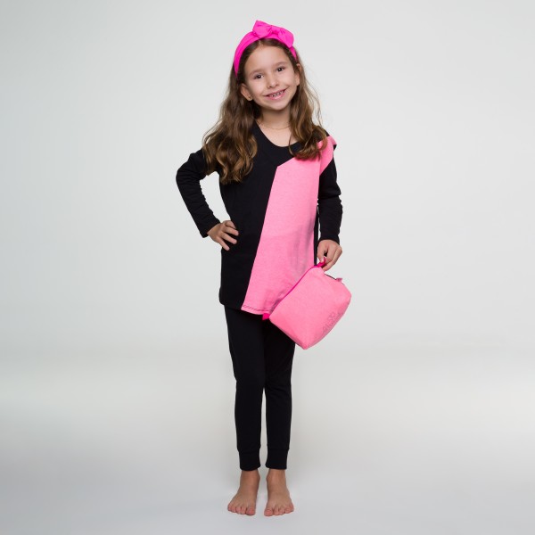 PIJAMA INFANTIL BICOLOR  EM ALGODÃO