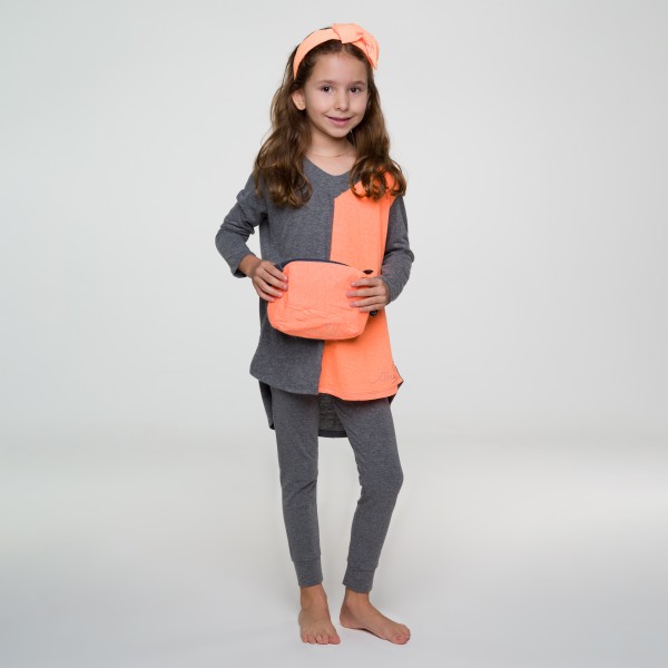 PIJAMA INFANTIL BICOLOR  EM ALGODÃO