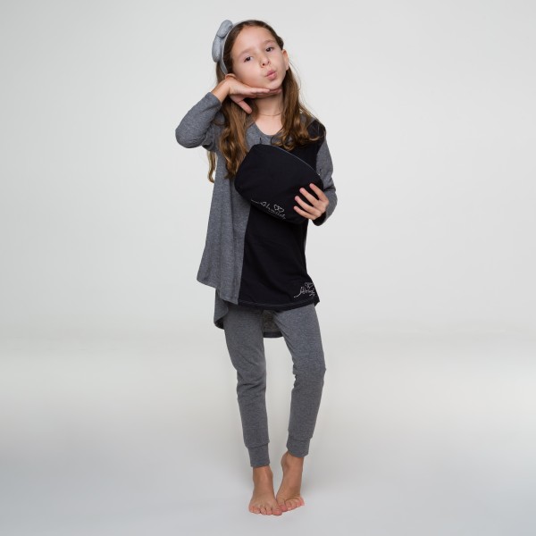 PIJAMA INFANTIL BICOLOR  EM ALGODÃO