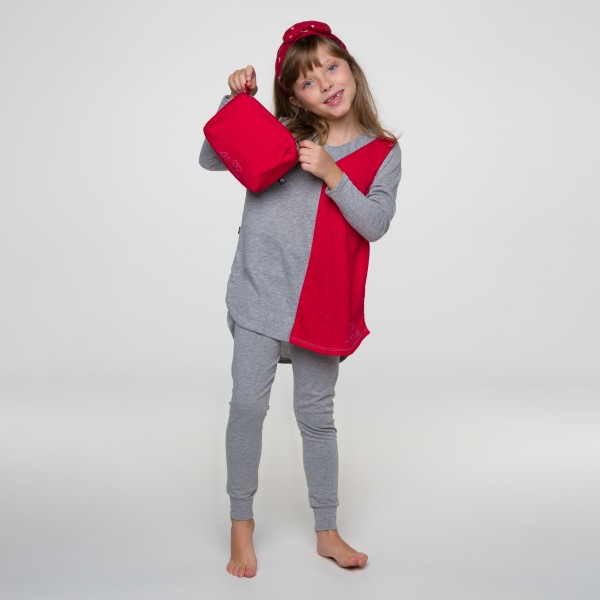 PIJAMA INFANTIL BICOLOR  EM ALGODÃO