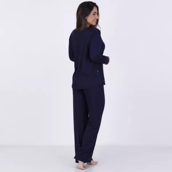 Pijama Longo em algodão Liso