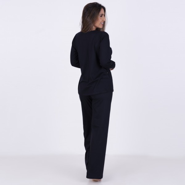Pijama Longo em algodão Liso