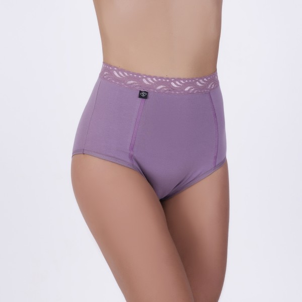 Calcinha Hot Pant em Algodão Egípcio Satim com detalhe em renda