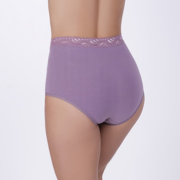 Calcinha Hot Pant em Algodão Egípcio Satim com detalhe em renda