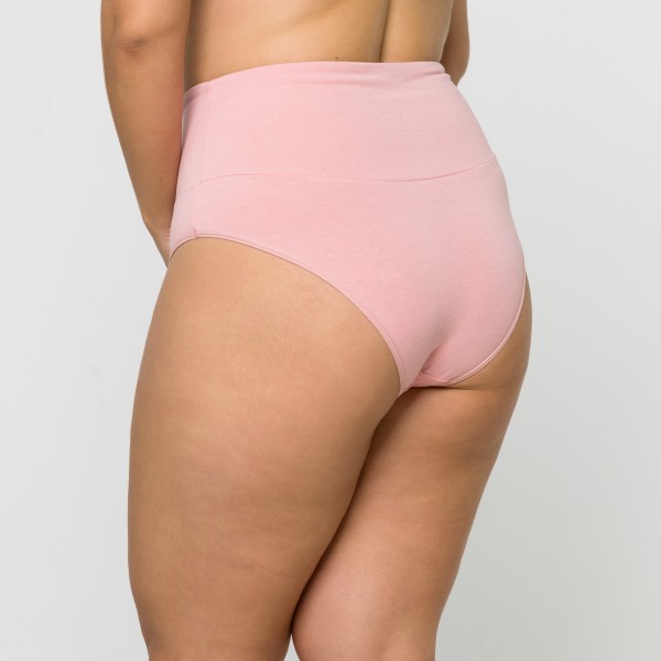 Calcinha Plus Size Cós Super Largo Em Algodão Egípcio na cor Romance