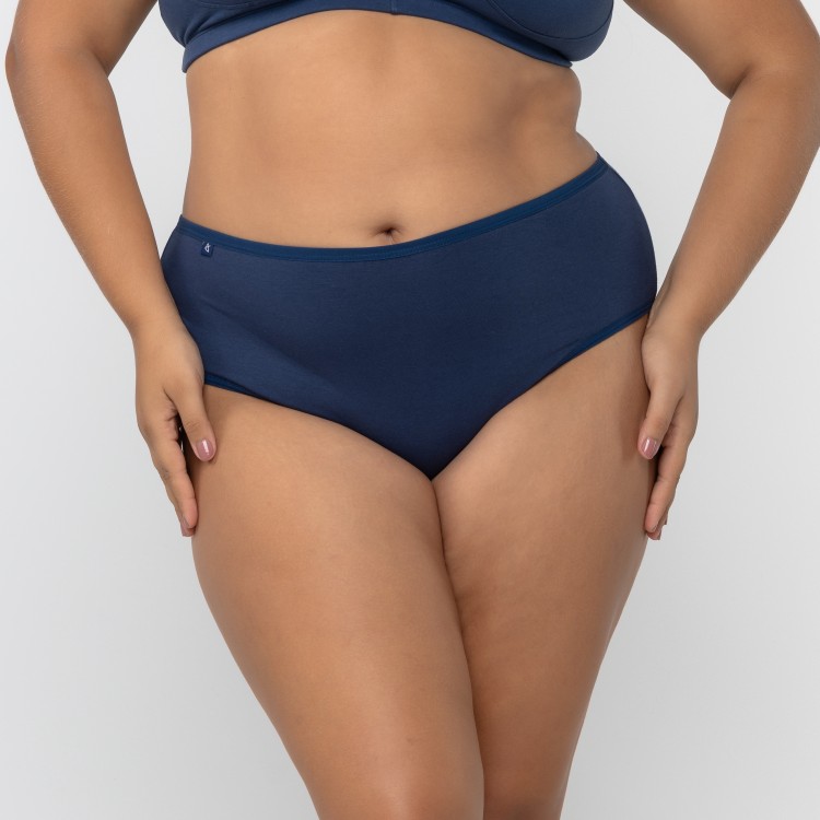 Calçola Plus Size Senhora Em Algodão Egípcio Azul marinho