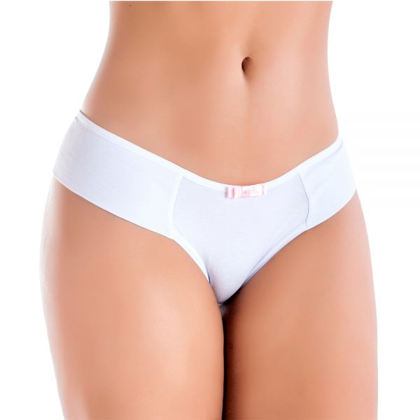 Tanga Lateral Dupla Branca em Algodão Egípcio