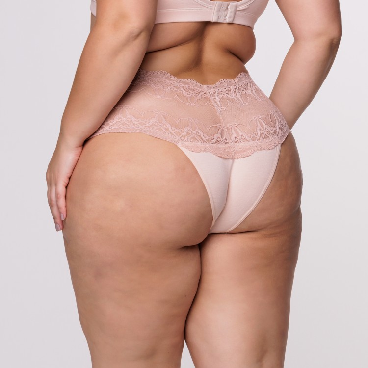 Caleçon Plus Size Renda em Algodão Egípcio na cor Nude