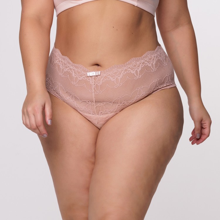 Caleçon Plus Size Renda em Algodão Egípcio na cor Nude