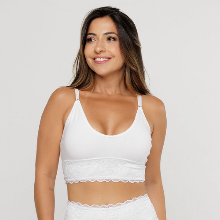Soutien Duplo com Base de Renda Forrada Branco