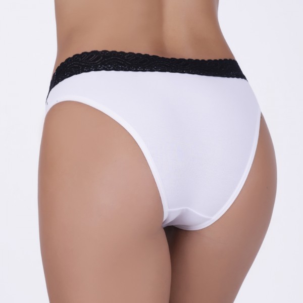 Tanga Renda Poá Branca em Algodão Egípcio
