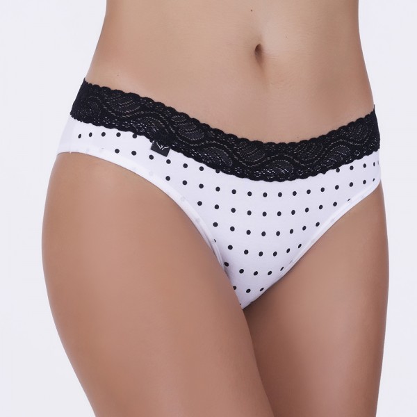 Tanga Renda Poá Branca em Algodão Egípcio
