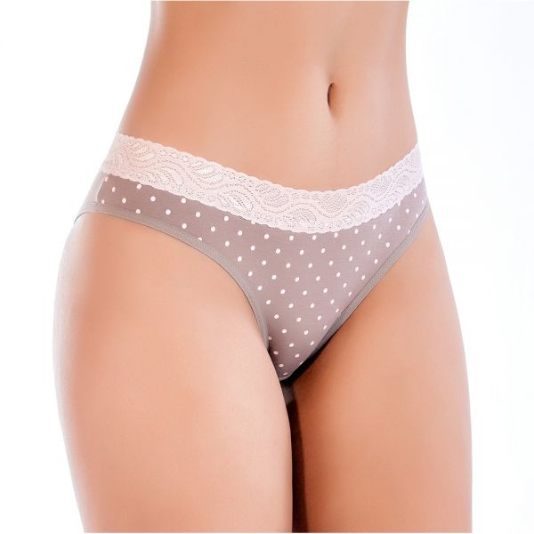 Tanga Renda Poá Areia em Algodão Egípcio