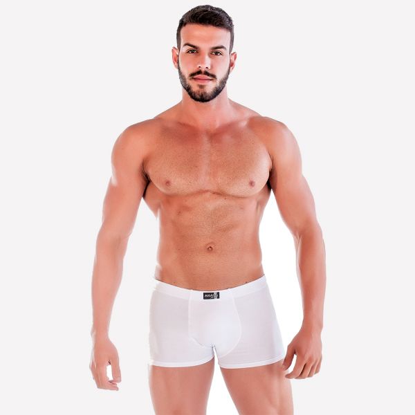 Cueca Boxer Adulto Branco em Algodão Egípcio