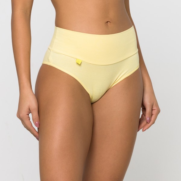 Calcinha Cos Super Largo Amarelo em Algodão Egípcio