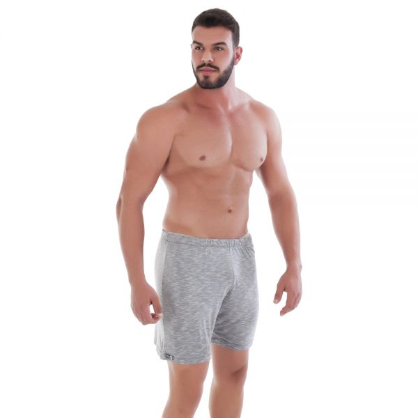 Bermuda Avulsa Masculina de Dormir Cinza Mescla em Flamê