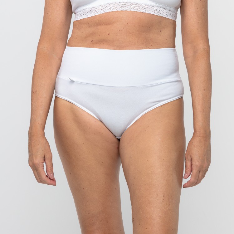 Calcinha Cos Super Largo Branco em Algodão Egípcio