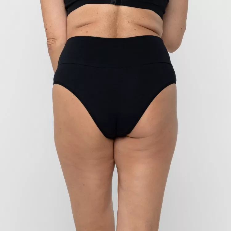 Calcinha Cos Super Largo Preto em Algodão Egípcio