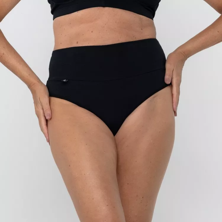 Calcinha Cos Super Largo Preto em Algodão Egípcio