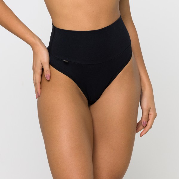 Calcinha Cos Super Largo Fio Duplo Preto em Algodão Egípcio