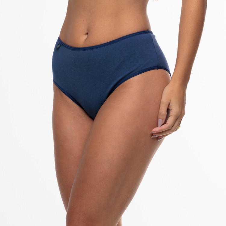 Calça Senhora Azul Marinho em Algodão Egípcio