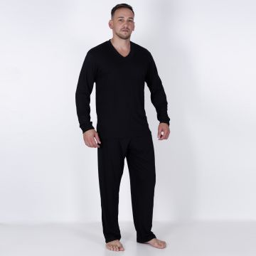 Pijama Masculino Longo Preto em Algodão
