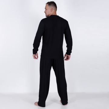 Pijama Masculino Longo Preto em Algodão