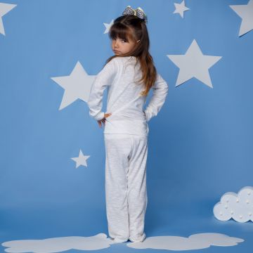 Pijama Infantil Longo Branco Dog