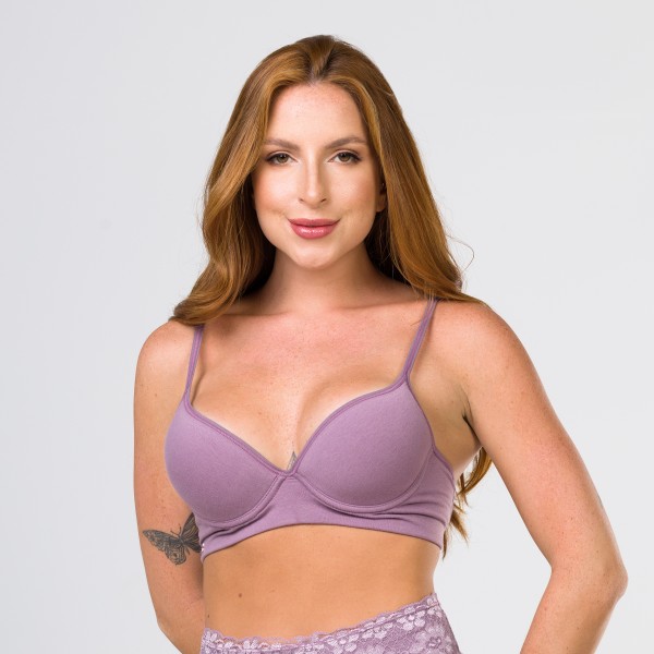 Sutiã em Algodão Egípcio com Bojo Soft e Pala Dupla