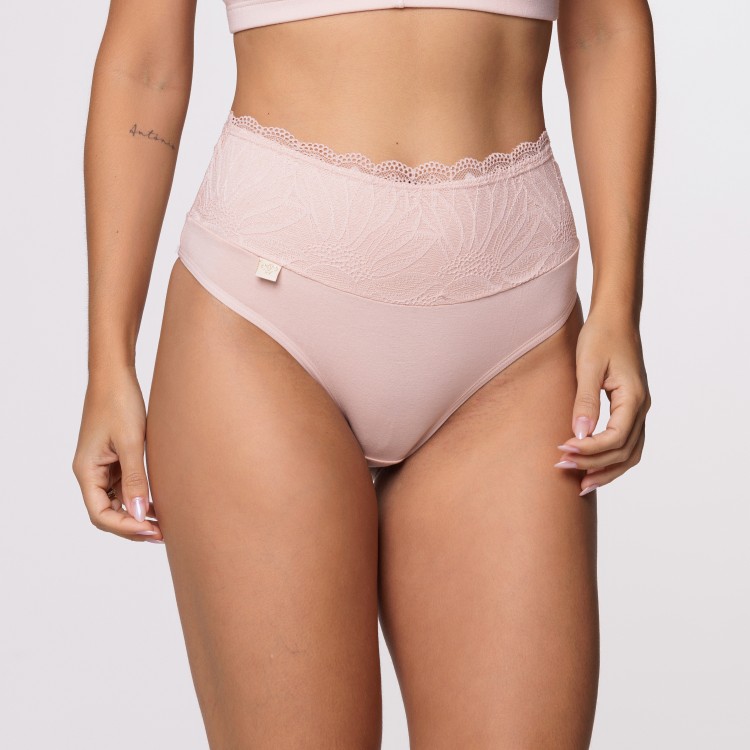 Calçola Fio cor Nude c/ Barra Renda Forrada e Cavada nas Costas