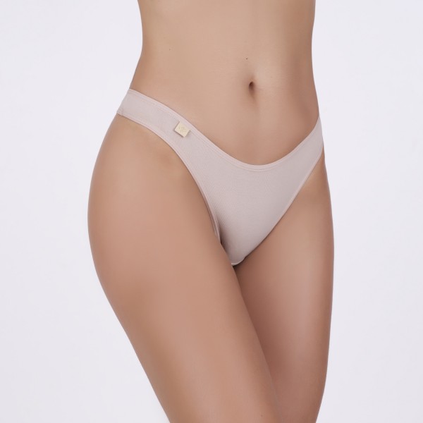 Fio Dental Bipartido Areia em Algodão Egípcio